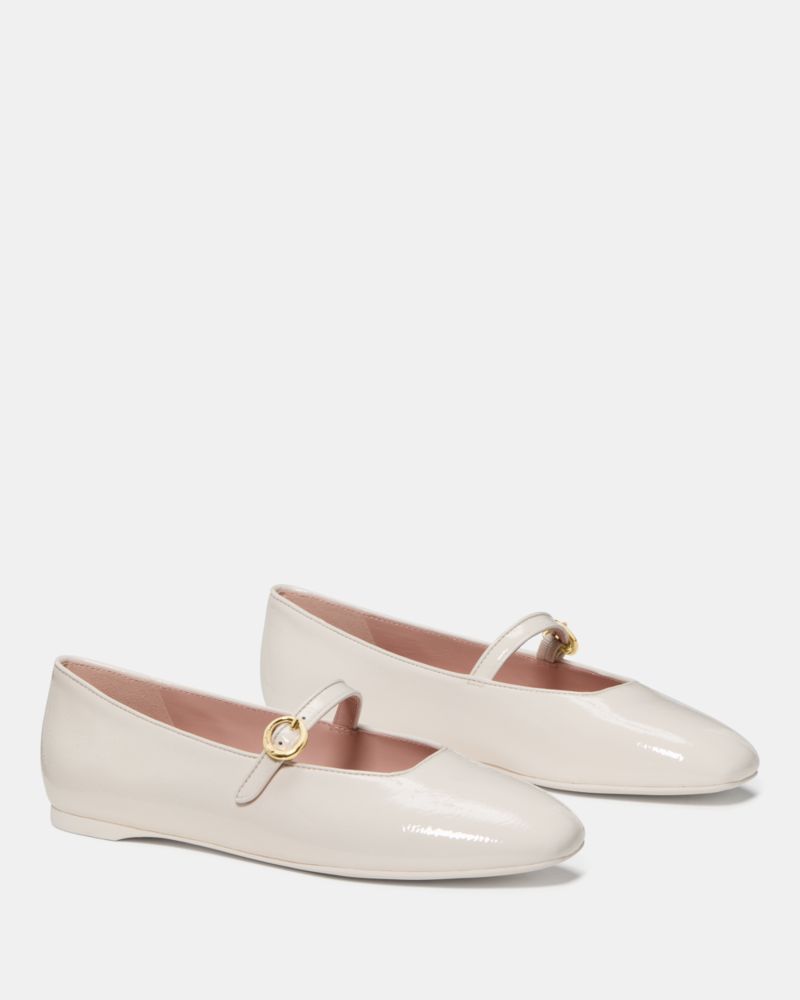 Kate Spade,Halo Mary Jane Flat,Leather,Flats,Day Party,Cream