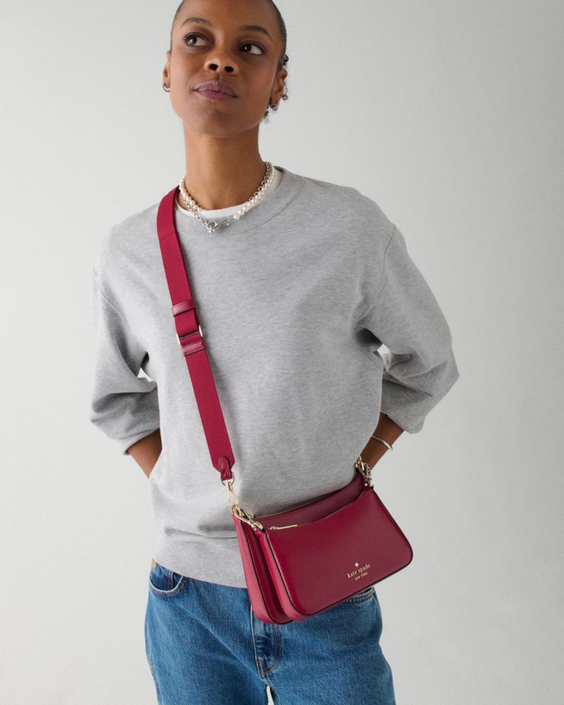 Kate Spade,Duet Small Crossbody,Maroon