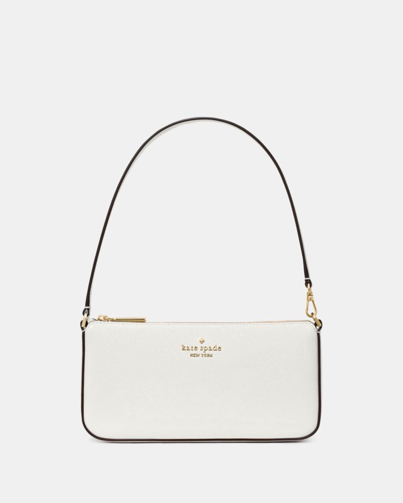 Kate Spade,Gemini Convertible Wristlet,Leather,Lining Canvas,Wristlet,Shoulder Bag,Gusset,Gold Metal,Day Party,