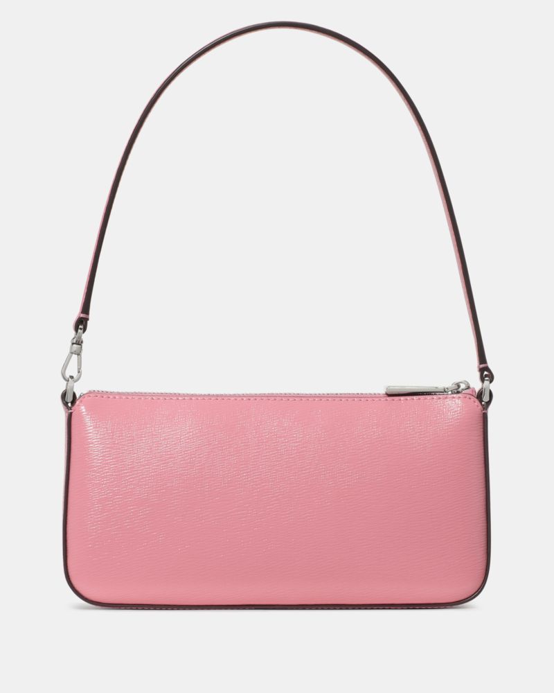 Kate Spade,Gemini Convertible Wristlet,Leather,Lining Canvas,Shoulder Bag,Wristlet,Gusset,Gold Metal,Day Party,Pink