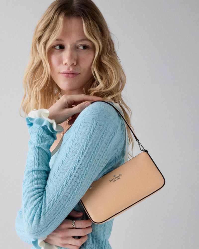 Kate Spade,Gemini Convertible Wristlet,Lining Canvas,Leather,Shoulder Bag,Wristlet,Logo,Gusset,RFID-Blocking,Gold Metal,Da...,