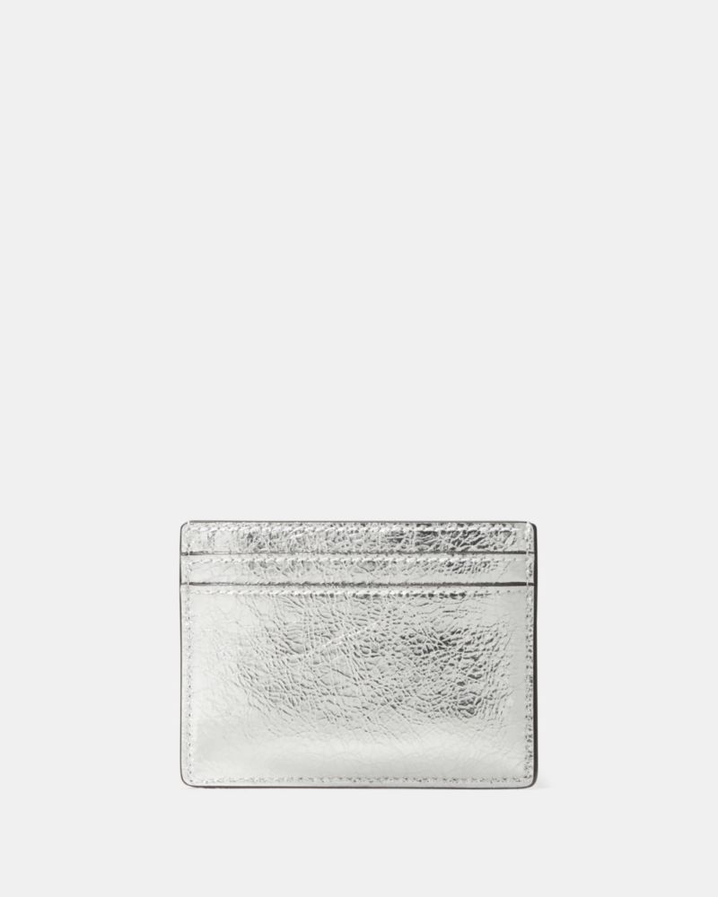 Kate Spade,Madison Metallic Small Slim Card Holder,White