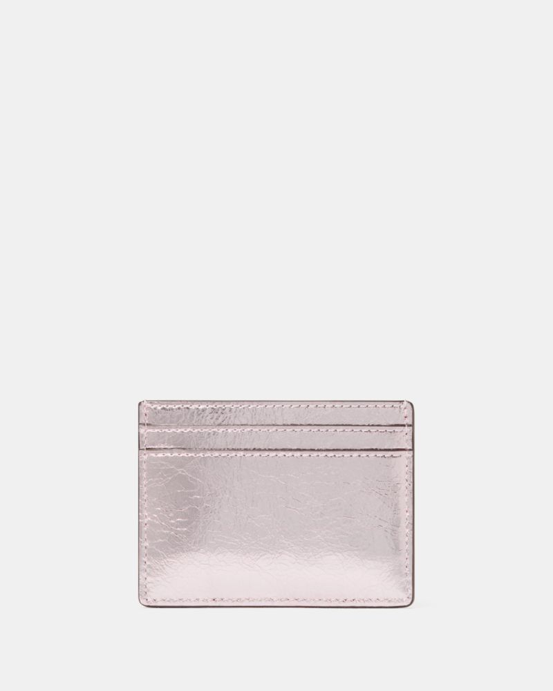 Kate Spade,Madison Metallic Small Slim Card Holder,Pink
