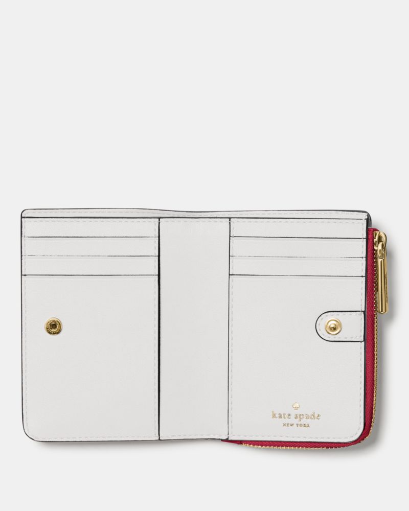 Kate Spade,Madison Small L-Zip Wallet,Maroon