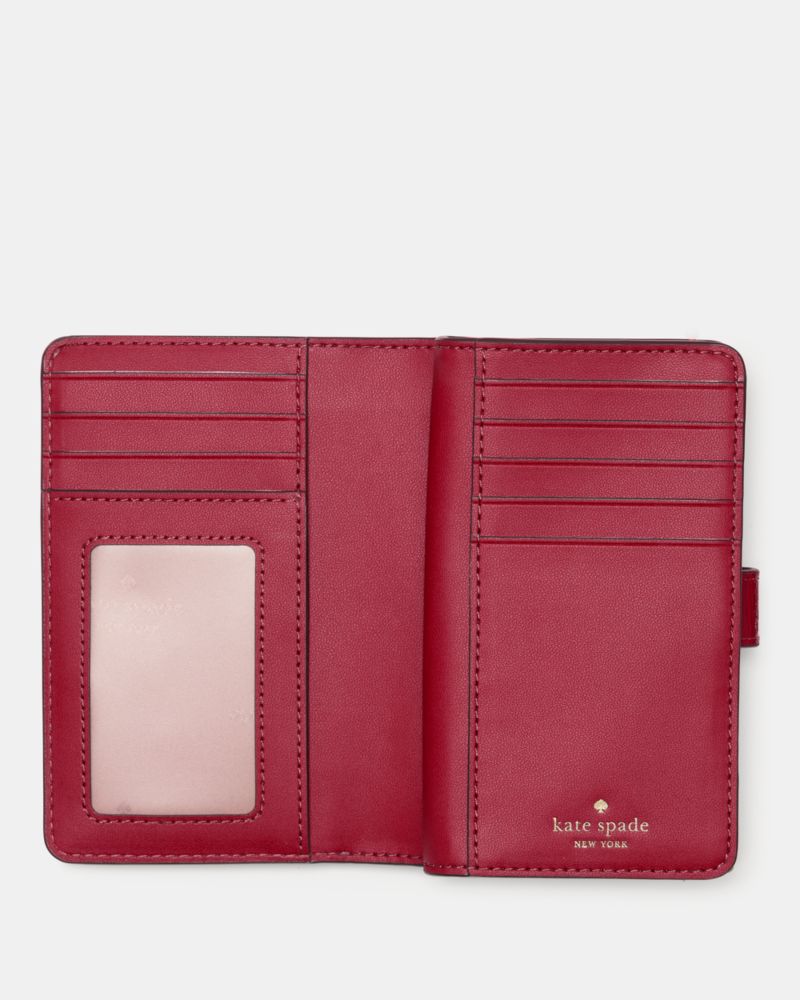 Kate Spade,Madison Medium Bifold Wallet,Maroon