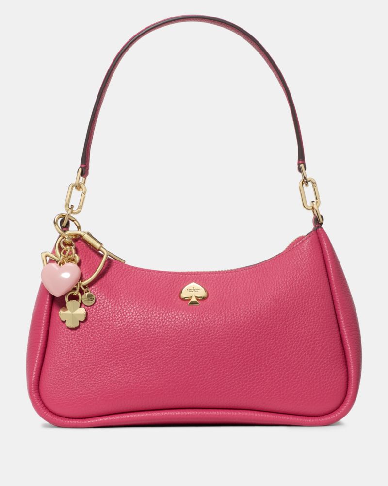 Kate Spade,Heart Bag Charm,Bag Charm,Metal Material,3D Embellishment,Logo,Heart Embellishment,Key Ring,