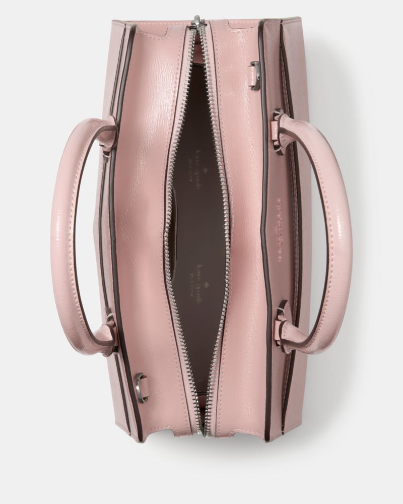 Kate Spade,Madison Textured Patent Leather Medium Satchel,Pink