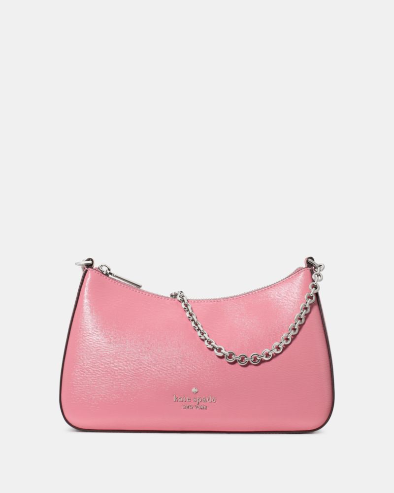 Kate Spade,Margot Textured Patent Leather Convertible Crossbody,Leather,Shoulder Bag,Day Party,Pink