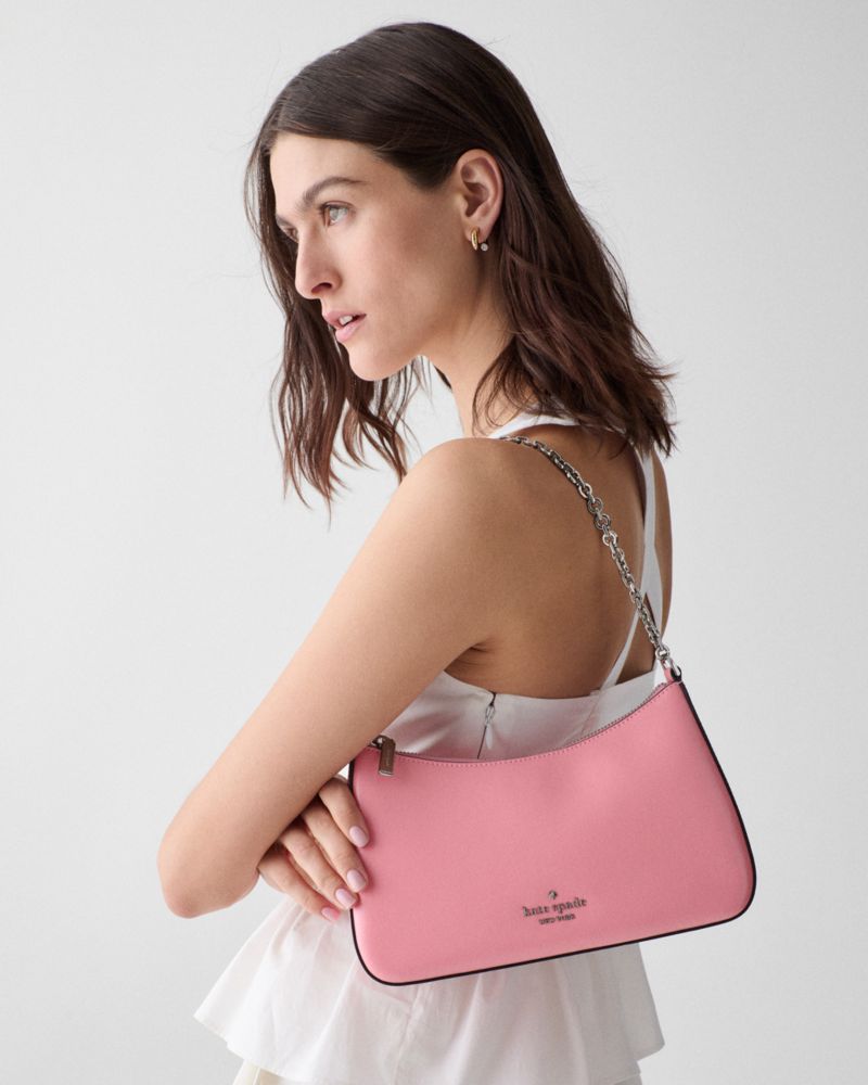 Kate Spade,Margot Textured Patent Leather Convertible Crossbody,Leather,Shoulder Bag,Day Party,Pink