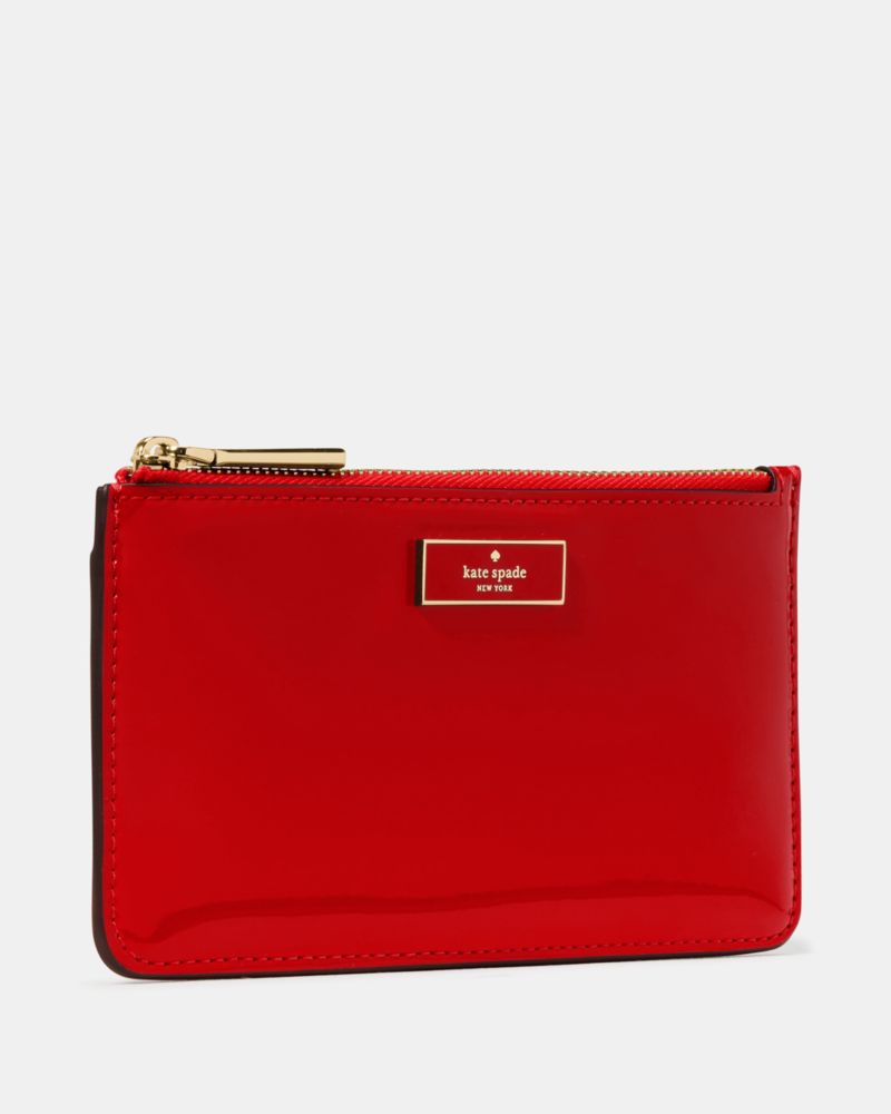 Kate Spade,Bridget Patent Large Slim Card Holder,Red