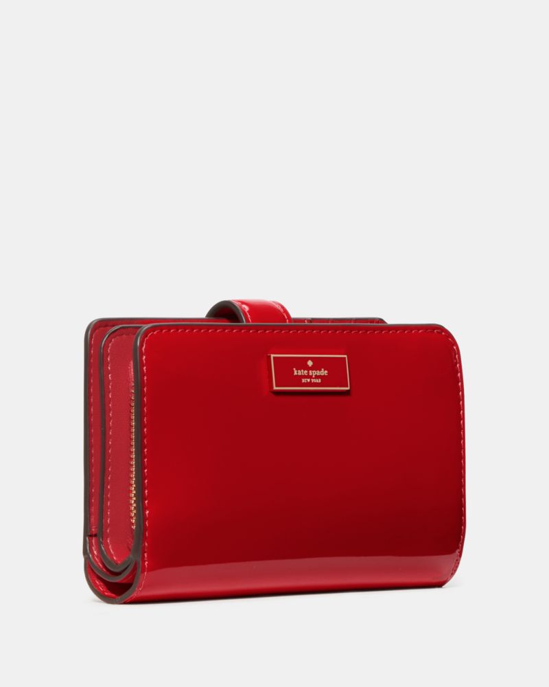 Kate Spade,Bridget Patent Medium Compact Bifold Wallet,