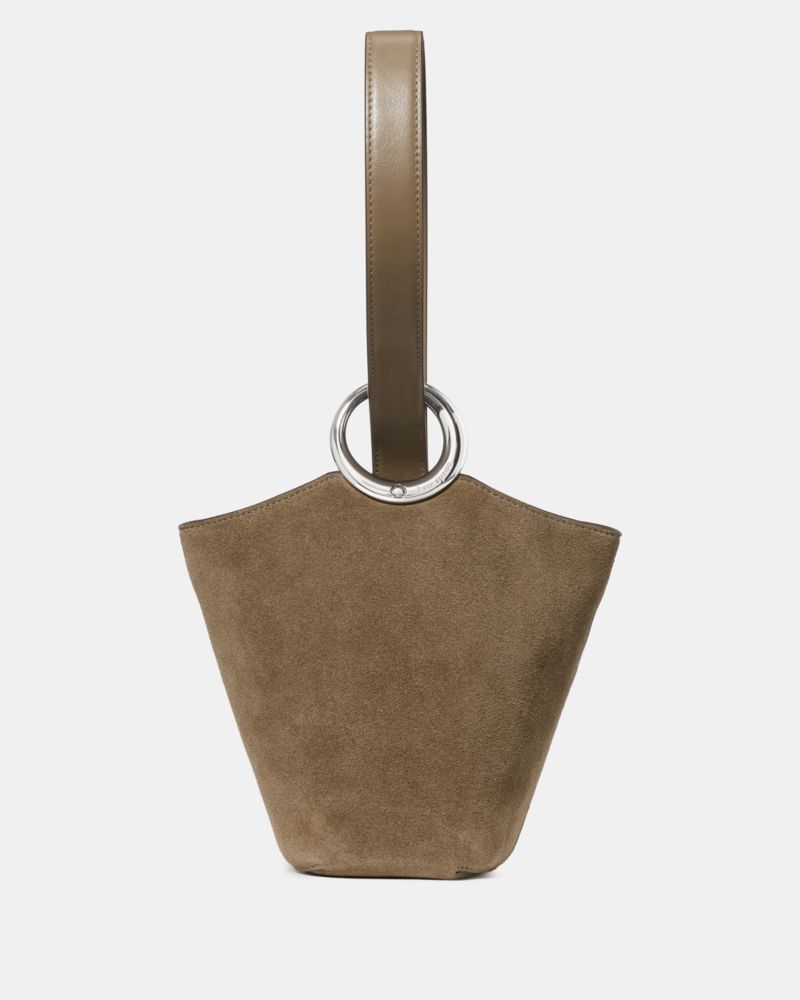 Kate Spade,Halo Suede Mini Bucket Bag,Twill, Leather, Suede,Bucket,Metal, Logo,Adjustable, Lined, Compact,Water Repellent,...,