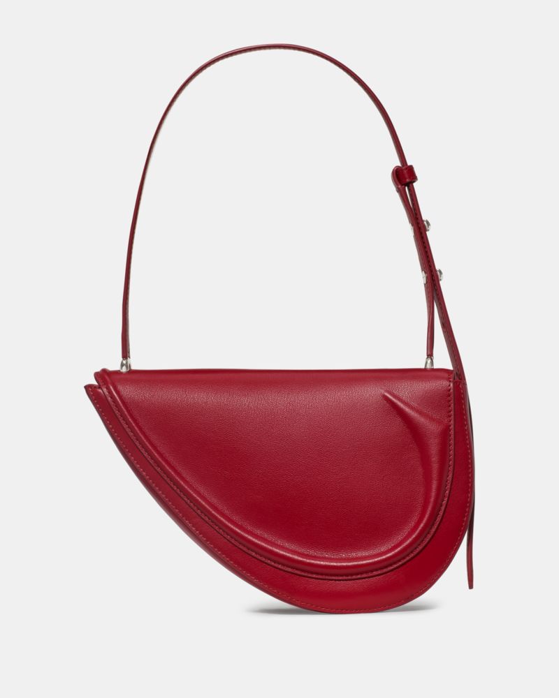 Kate Spade,The Spade Shoulder Bag,Leather,Shoulder Bag,Gold Metal,Day Party,Maroon