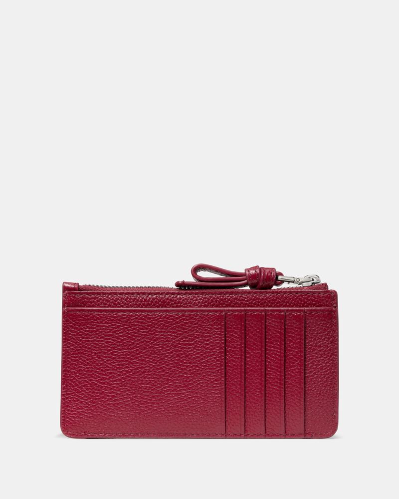 Kate Spade,Loop East West Zip Card Case,Maroon