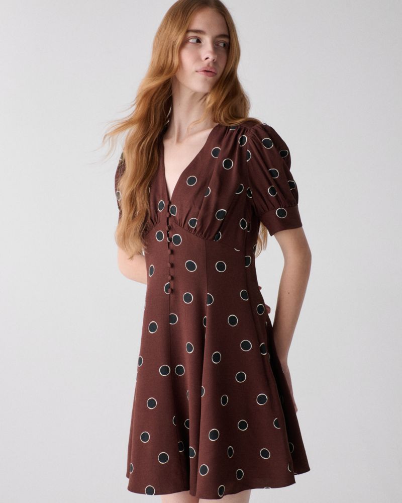 Kate Spade,Fluid Puff Sleeve Mini Dress,