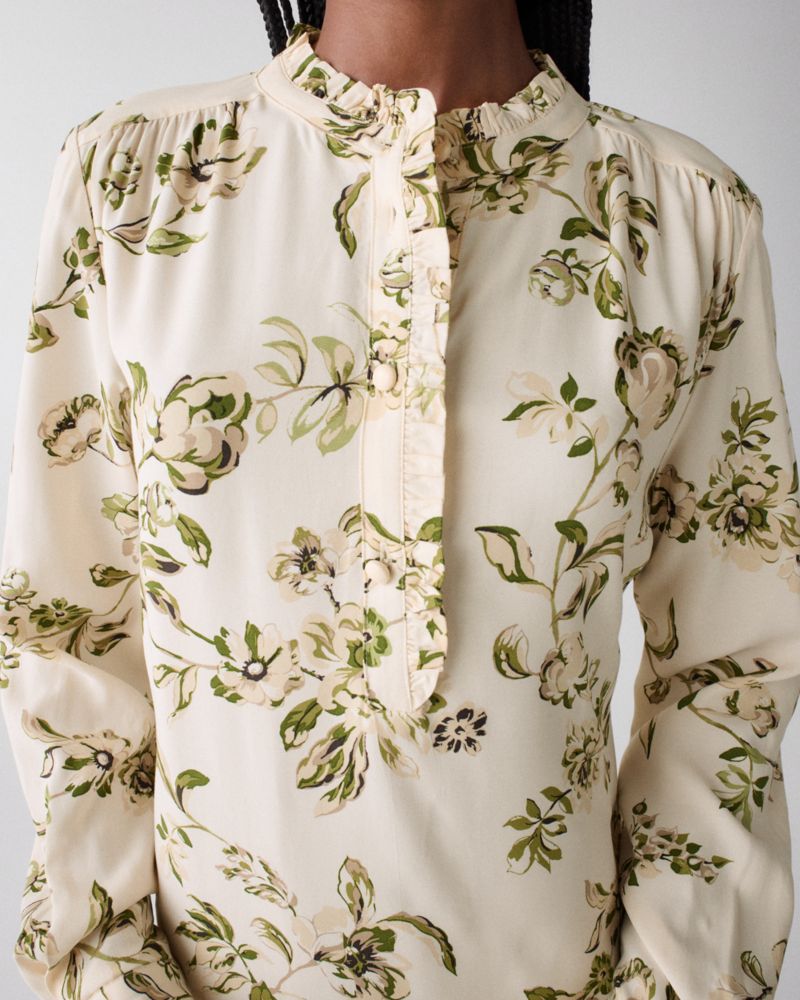 Kate Spade,Gathered Flounce Shirtdress,