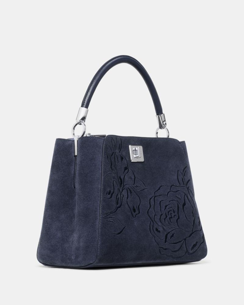 Kate Spade,Phoebe Suede Embroidered Medium Top Handle Bag,