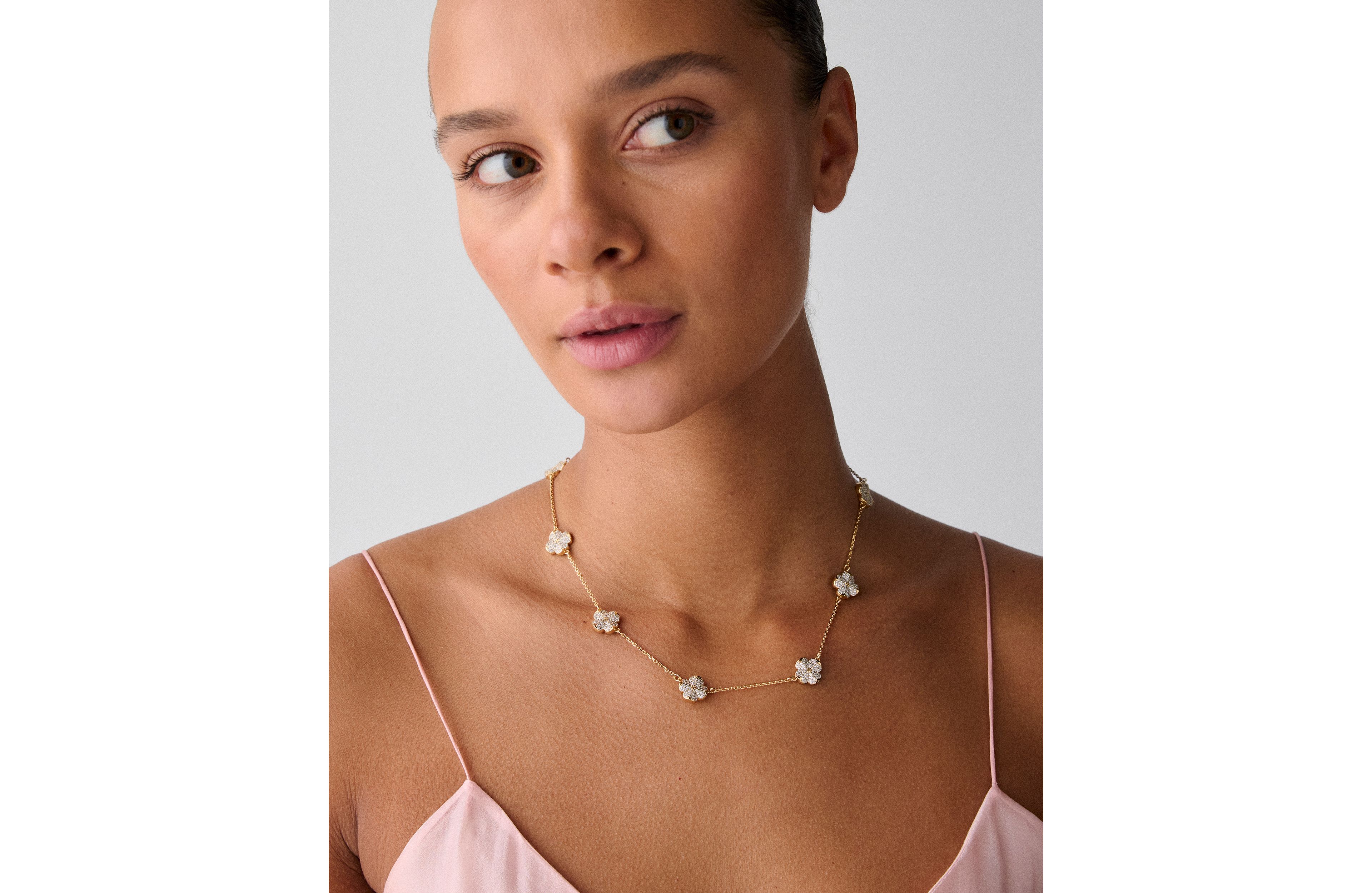 Spade Flower Pave Scatter Necklace