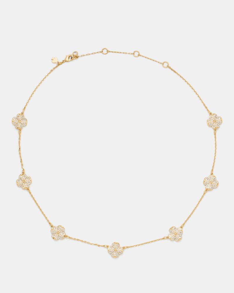 Kate Spade,Spade Flower Pave Scatter Necklace,