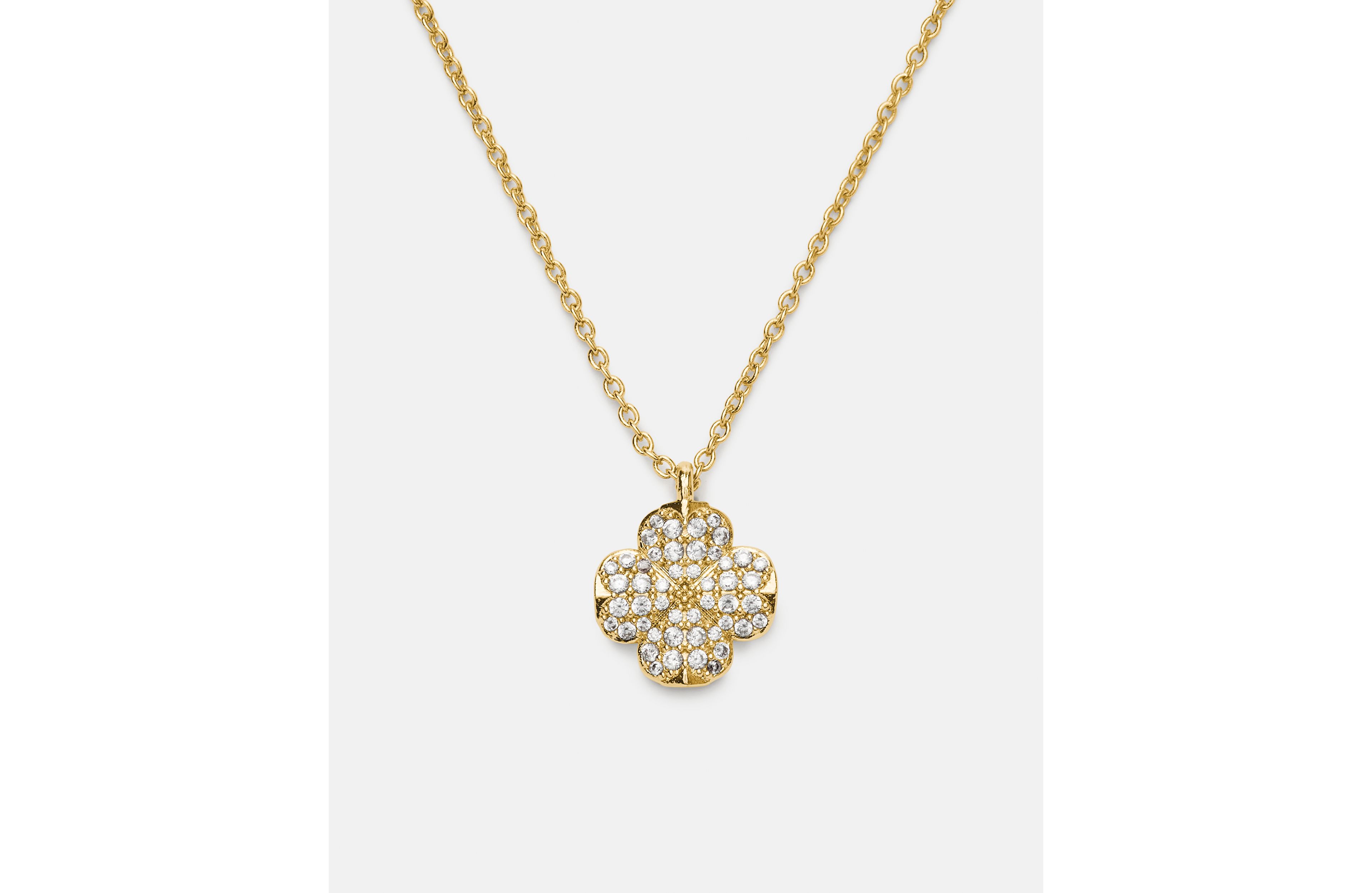 Spade Flower Pave Mini Pendant