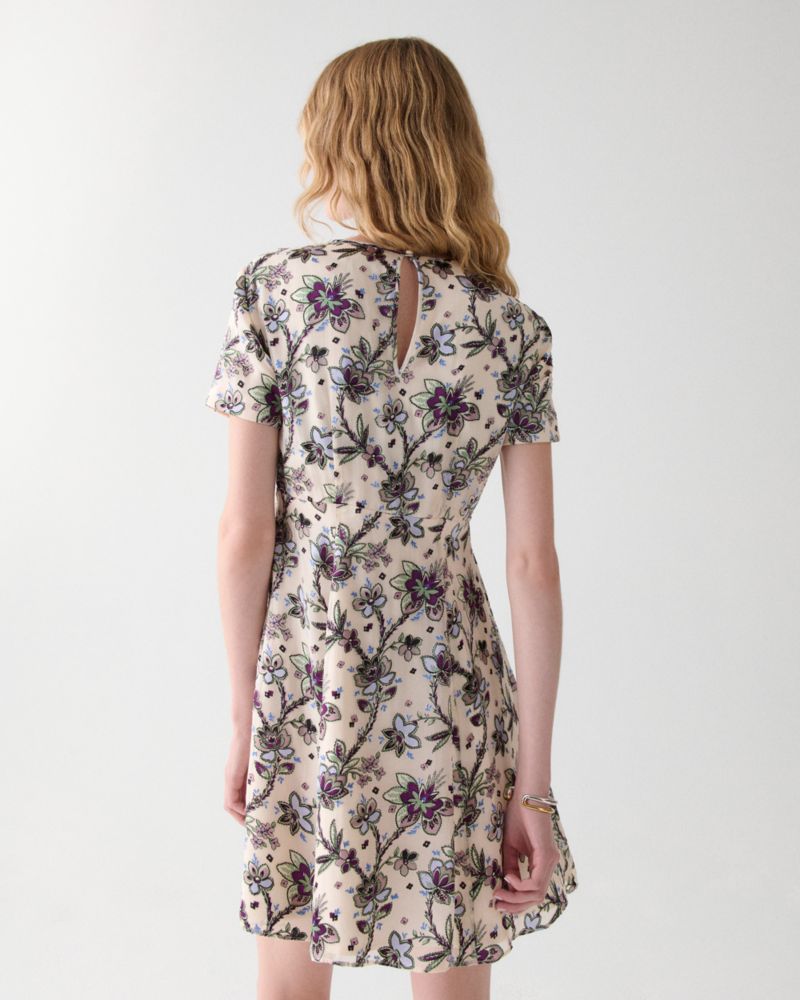 Satin Devore Empire Waisted Mini Dress