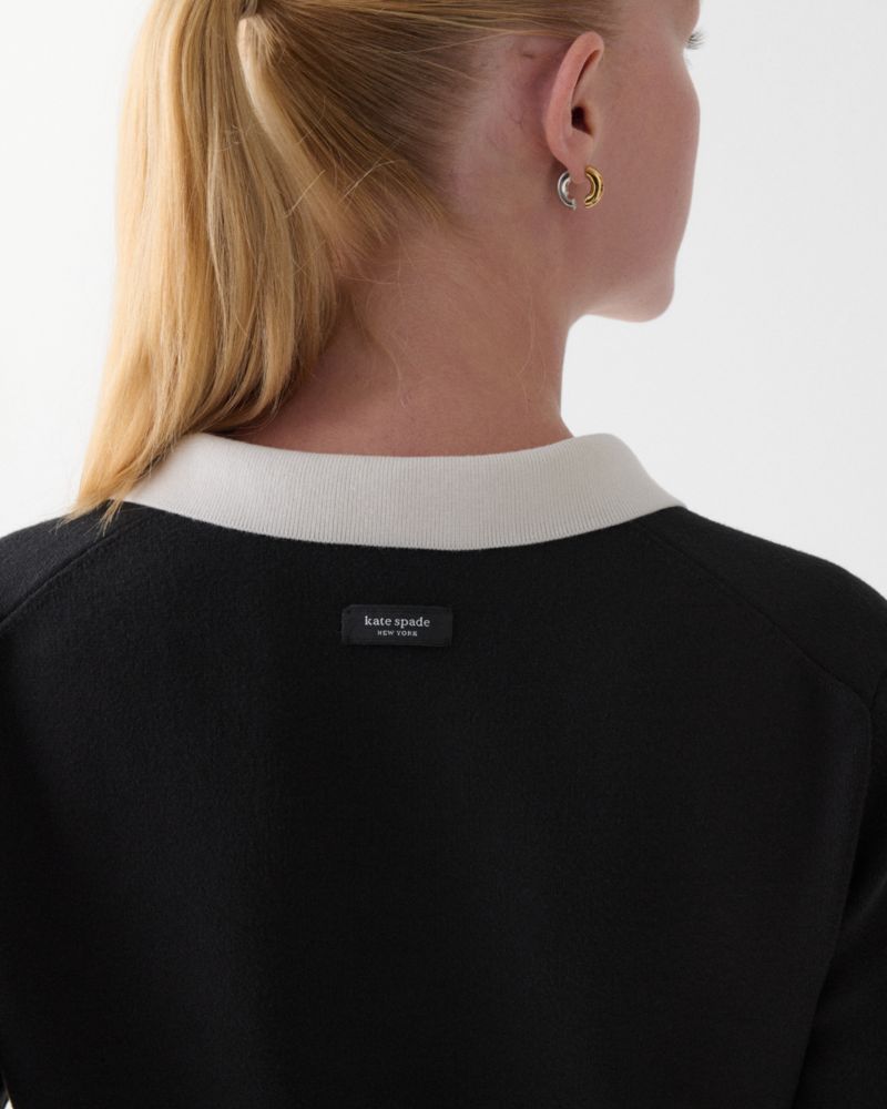 Kate Spade,クロップド ポロ セーター,トップス,ブラック