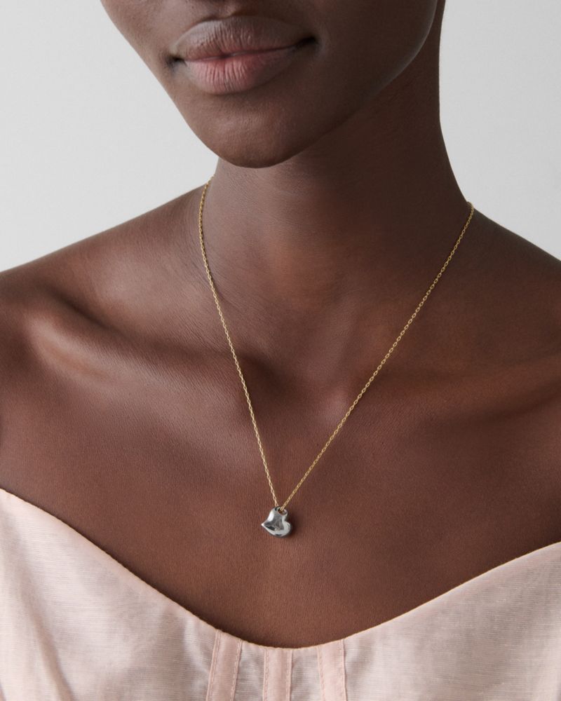 Kate Spade,Amour Pendant,Single Strand,Cubic Zirconia,3D Embellishment,Gold Plated,Casual,White