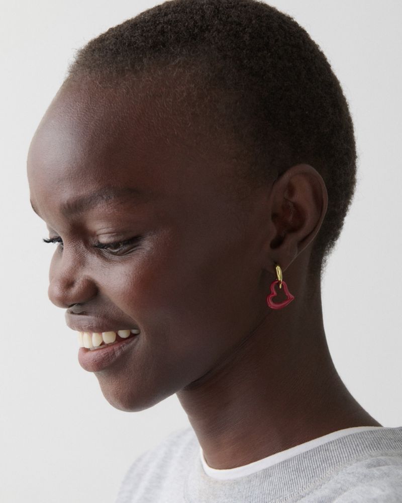 Kate Spade,Amour Drop Earring,Red