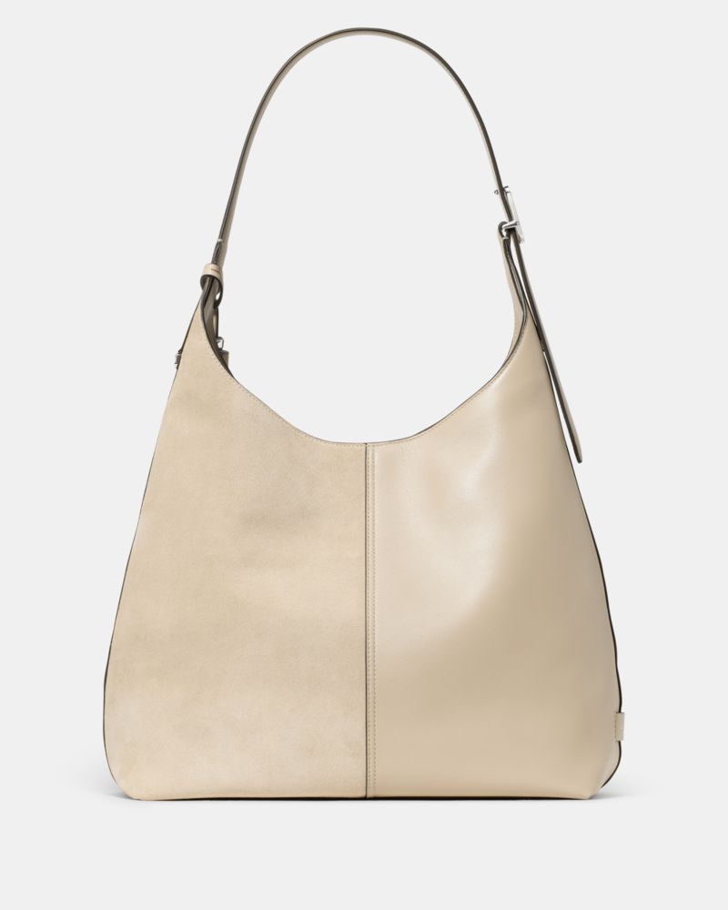 Kate Spade,454 Suede Fringe Large Shoulder Bag,Cream