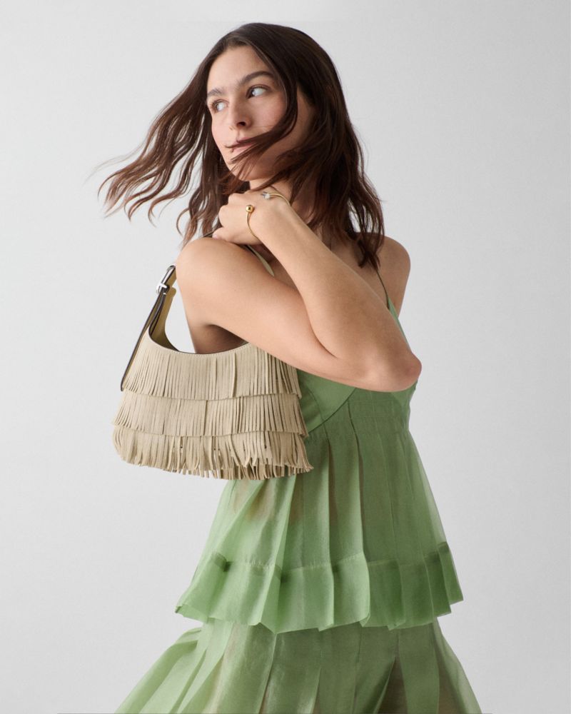 Kate Spade,454 Suede Fringe Mini Crossbody Bag,