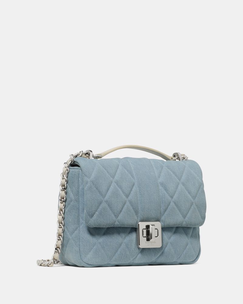 Kate Spade,キャリー デニム スモール フラップ クロスボディ,ショルダー・クロスボディ,ブルーマルチ