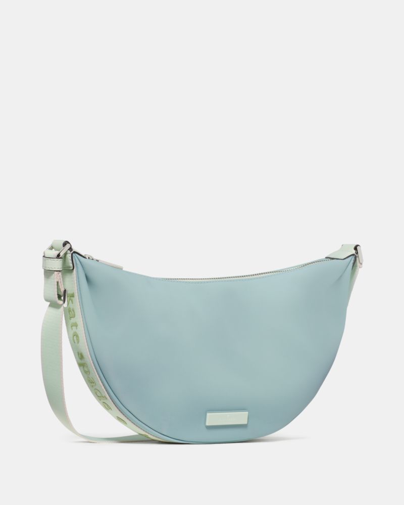 Kate Spade,Carter Ksnyl Sling Crossbody Bag,Polyester,Recycled Polyester,Nylon,Crossbody,Logo,Metal,Sustainable,Casual,Blue