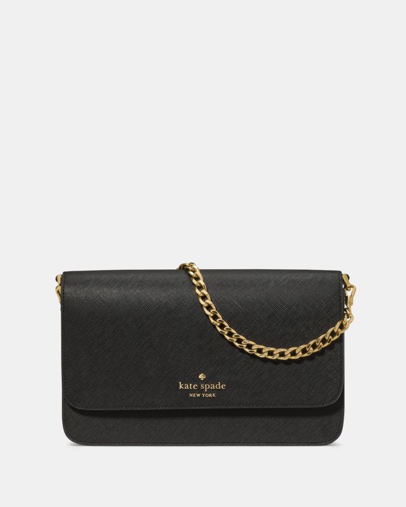 Kate Spade,Madison Willow Crossbody Bag,Crossbody,PVC,Logo,Metal,Gold Metal,Day Party,Black