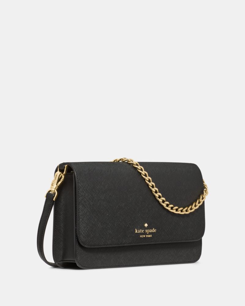 Kate Spade,Madison Willow Crossbody Bag,Crossbody,PVC,Logo,Metal,Gold Metal,Day Party,Black
