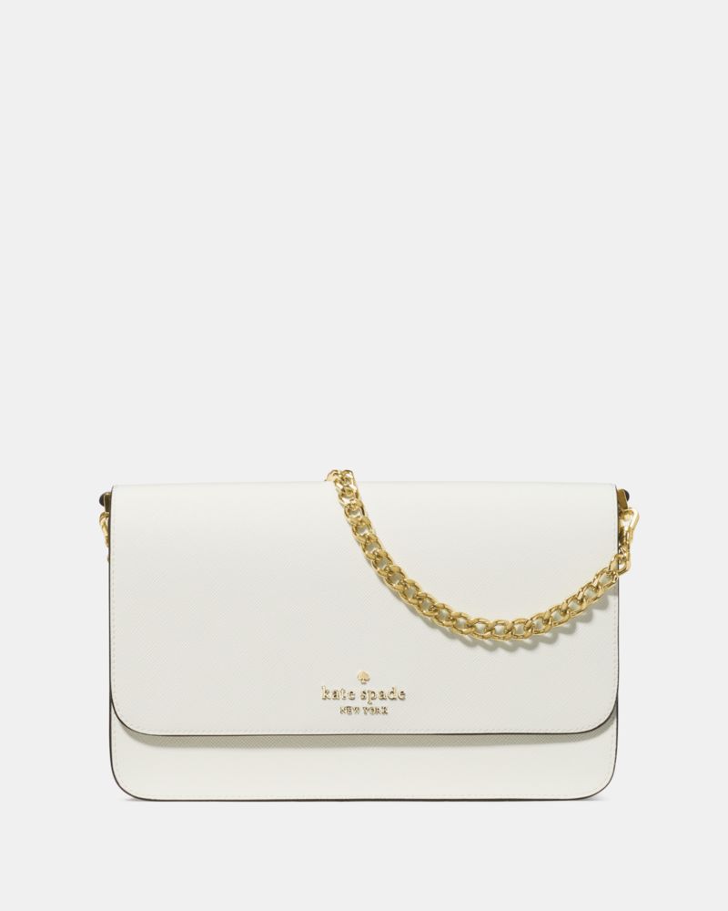 Kate Spade,Madison Willow Crossbody Bag,Crossbody,PVC,Logo,Metal,Gold Metal,Day Party,White