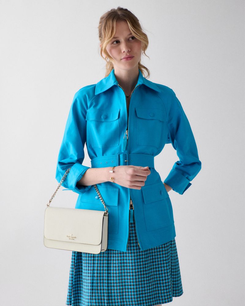 Kate Spade,Madison Willow Crossbody Bag,Crossbody,PVC,Logo,Metal,Gold Metal,Day Party,White