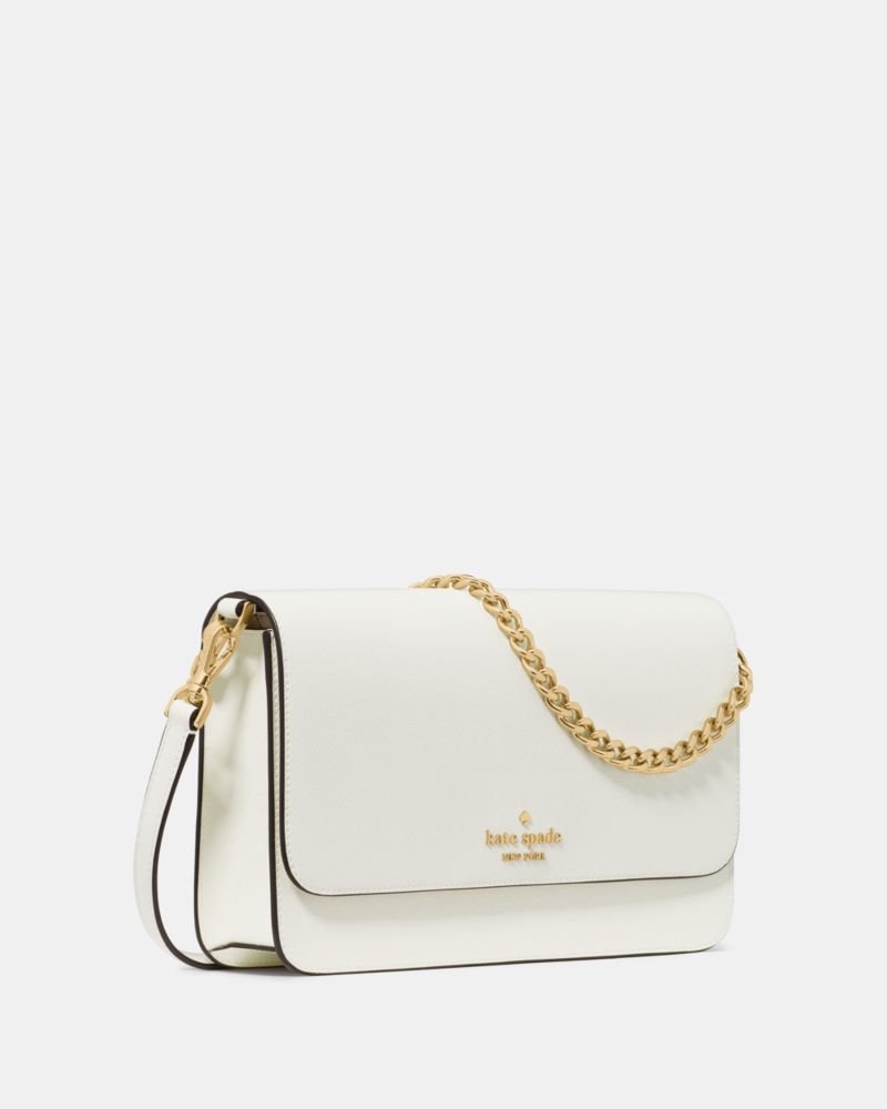 Kate Spade,Madison Willow Crossbody Bag,Crossbody,PVC,Logo,Metal,Gold Metal,Day Party,White
