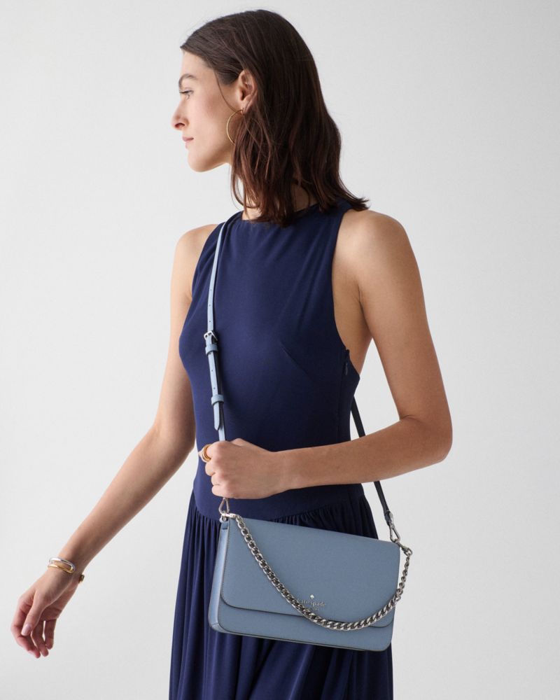 Kate Spade,Madison Willow Crossbody Bag,Crossbody,PVC,Logo,Metal,Gold Metal,Day Party,Blue