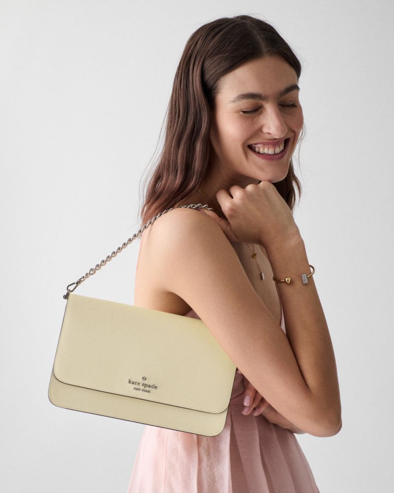Kate Spade,Madison Willow Crossbody Bag,Crossbody,PVC,Logo,Metal,Gold Metal,Day Party,Cream