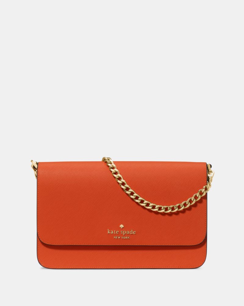 Kate Spade,Madison Willow Crossbody Bag,Crossbody,PVC,Logo,Metal,Gold Metal,Day Party,Burnt Orange