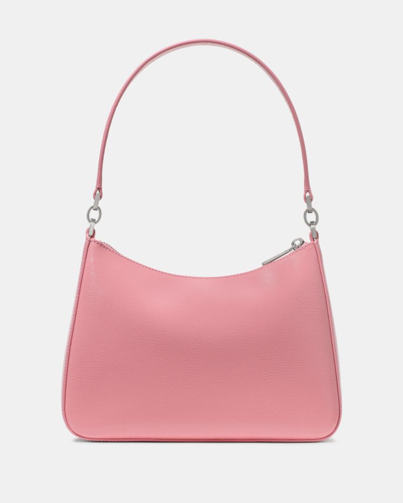 Kate Spade,Margot Floral Shoulder Bag,Leather,Shoulder Bag,Metal,Bead Embellishment,Logo,Embroidered,Casual,Pink