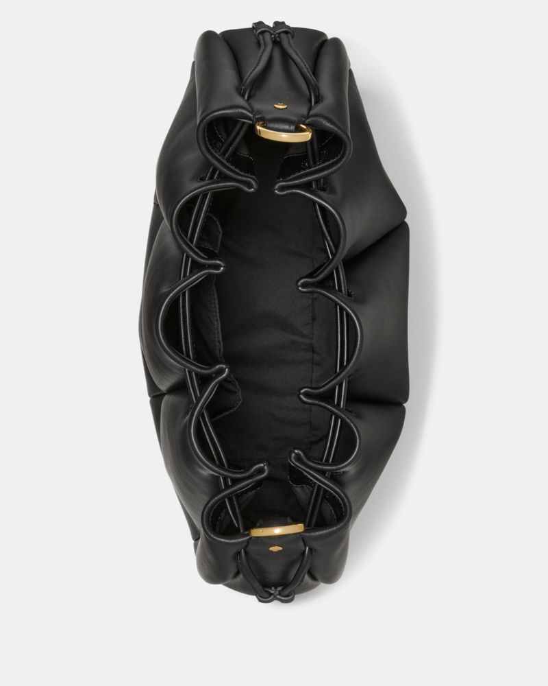 Kate Spade,Pinch Shoulder Bag,Leather,Shoulder Bag,Gold Metal,Day Party,Black