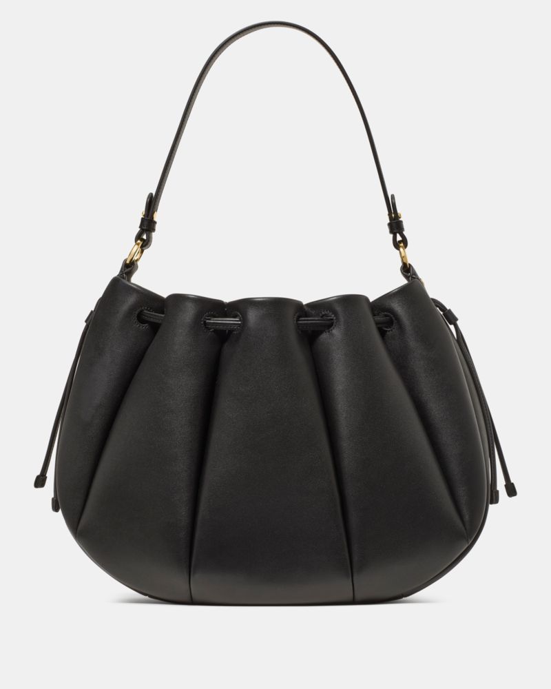 Kate Spade,Pinch Shoulder Bag,Leather,Shoulder Bag,Gold Metal,Day Party,Black