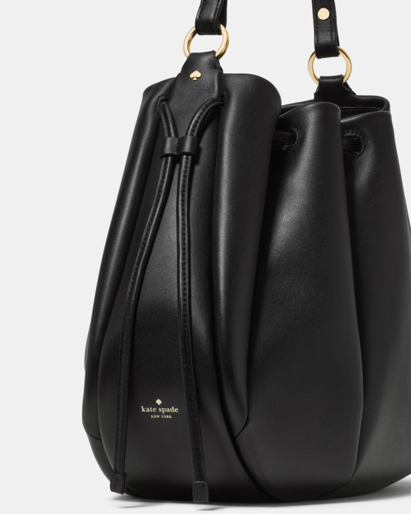 Kate Spade,Pinch Shoulder Bag,Leather,Shoulder Bag,Gold Metal,Day Party,Black