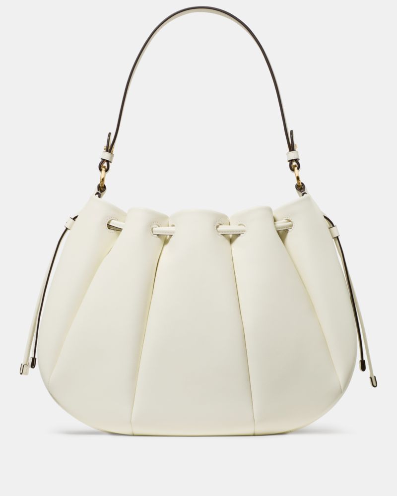 Kate Spade,Pinch Shoulder Bag,Leather,Shoulder Bag,Gold Metal,Day Party,Cream