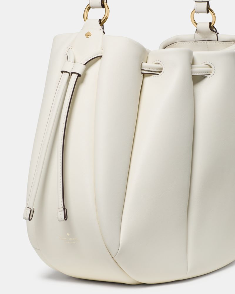 Kate Spade,Pinch Shoulder Bag,Leather,Shoulder Bag,Gold Metal,Day Party,Cream