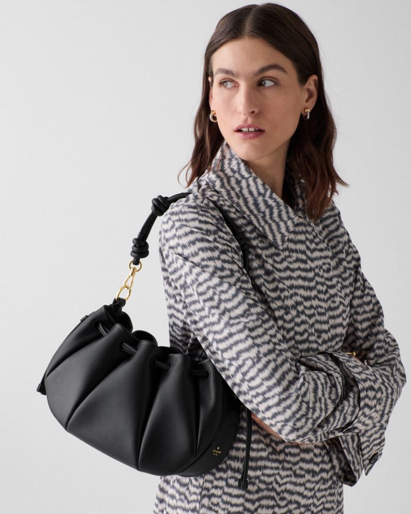 Kate Spade,Pinch Crossbody Bag,Leather,Shoulder Bag,Knot,Day Party,Black