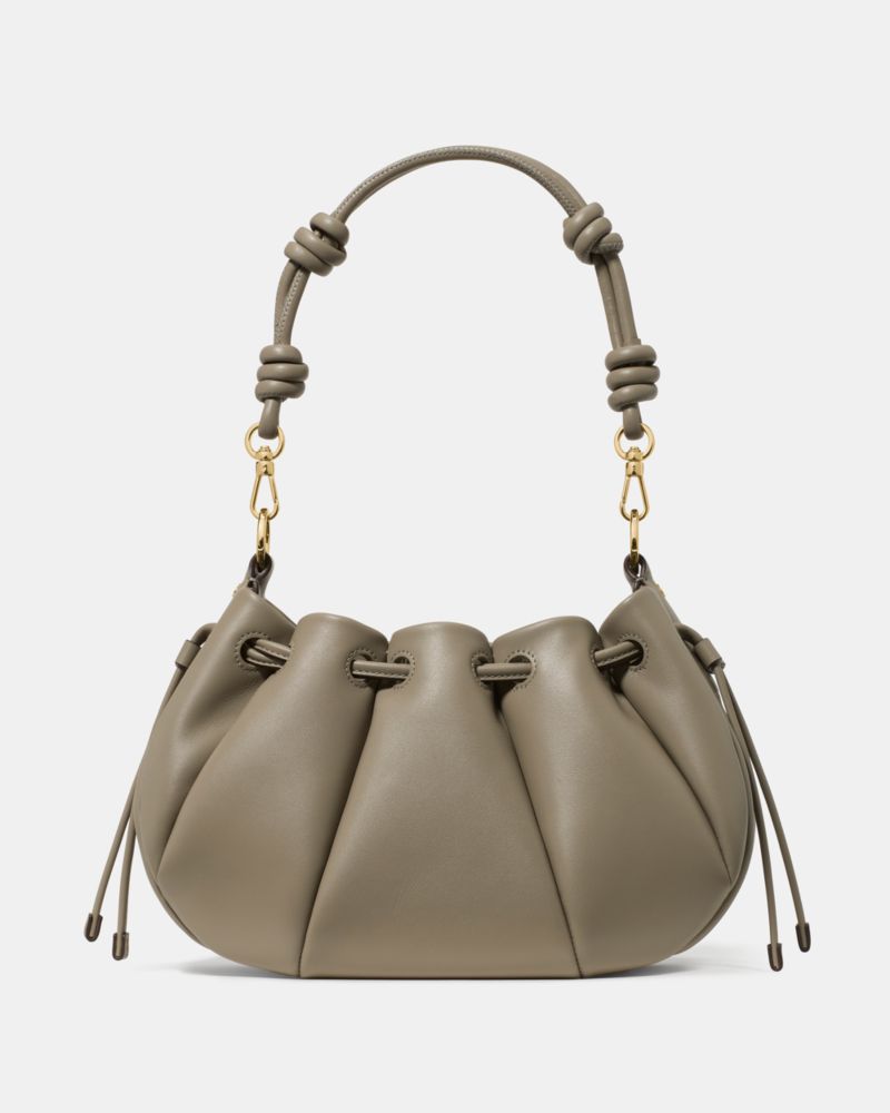 Kate Spade,Pinch Crossbody Bag,Leather,Shoulder Bag,Knot,Day Party,Gray