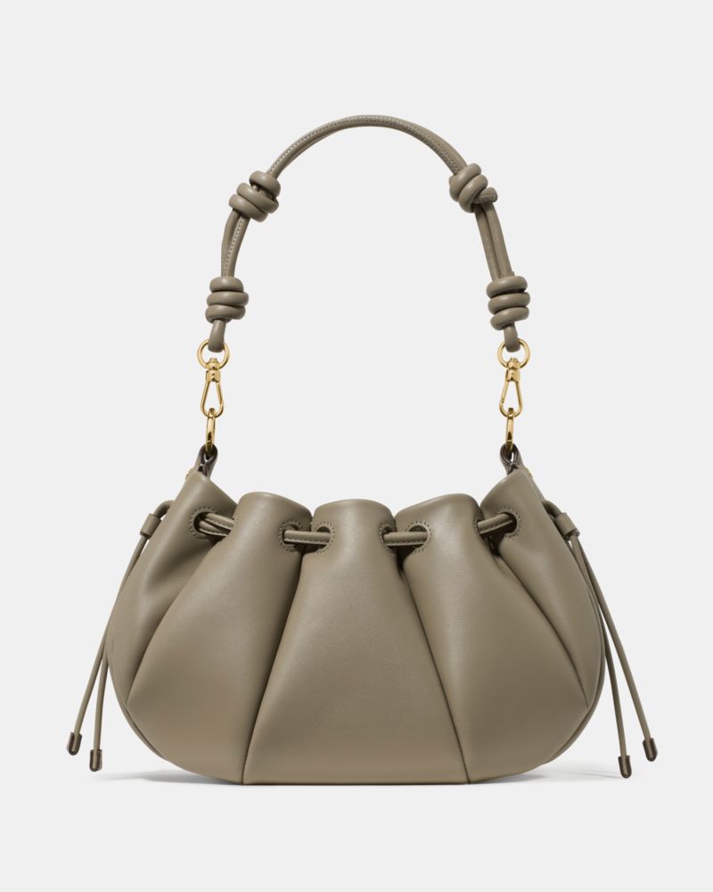 Kate Spade,Pinch Crossbody Bag,Leather,Shoulder Bag,Knot,Day Party,Gray