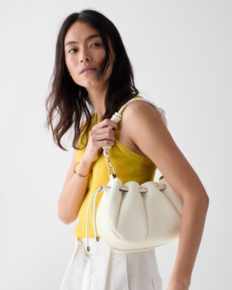 Kate Spade,Pinch Crossbody Bag,Leather,Shoulder Bag,Knot,Day Party,White